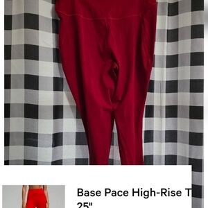 Lululemon Athletica Base Pace High-Rise Leggings in Deep Red